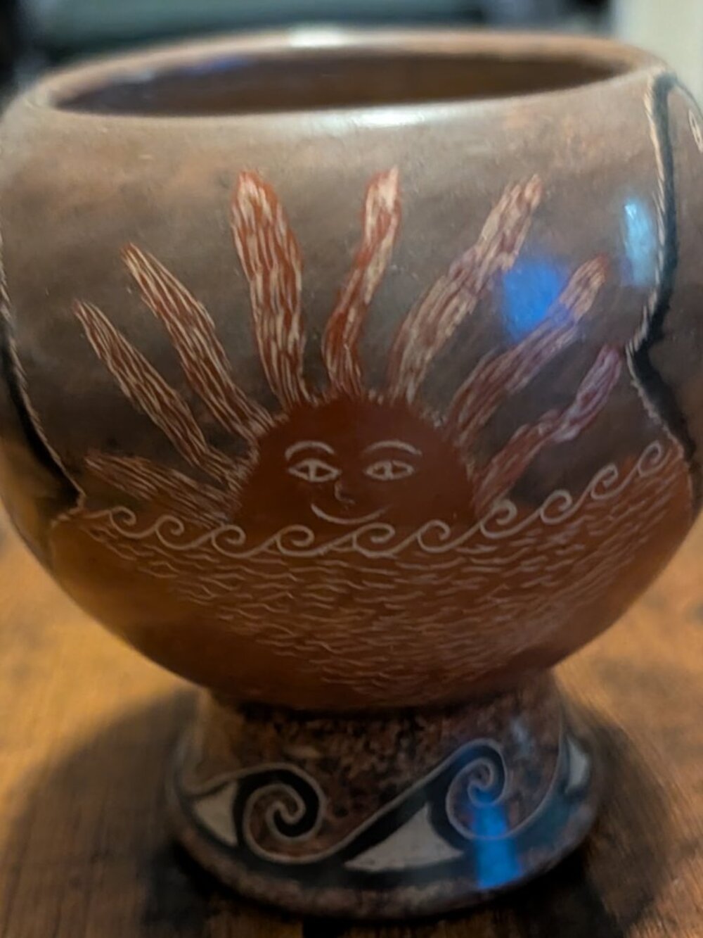 Dolphin, Sun, and Waves Pottery – Handmade Chorotega Art